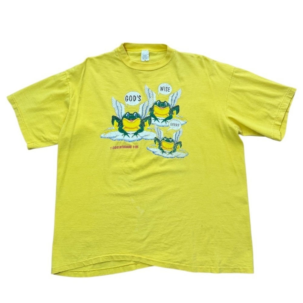 Vintage 90s Budweiser Frogs Christian Parody Religious Jesus Corinthians T-shirt